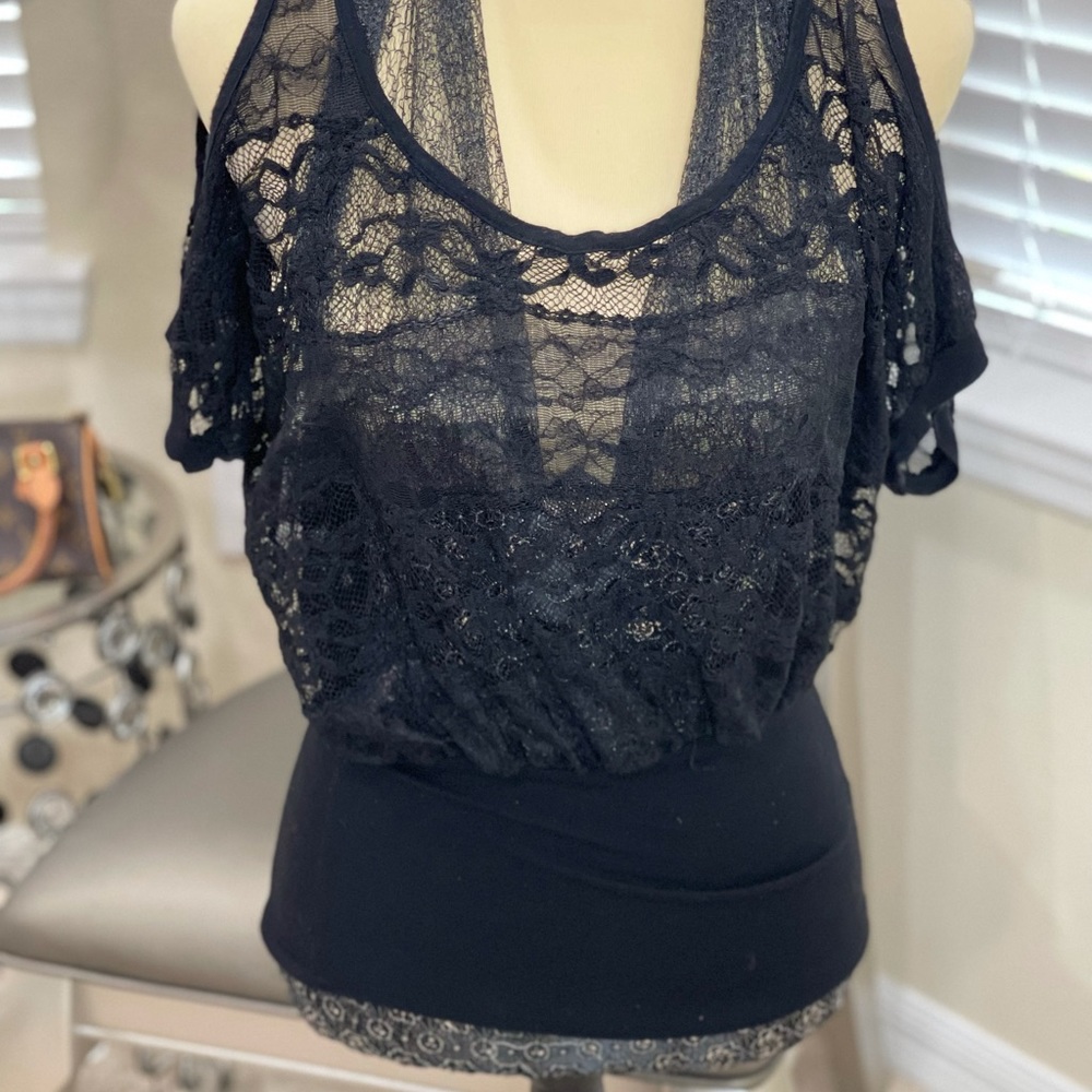 Black lace top